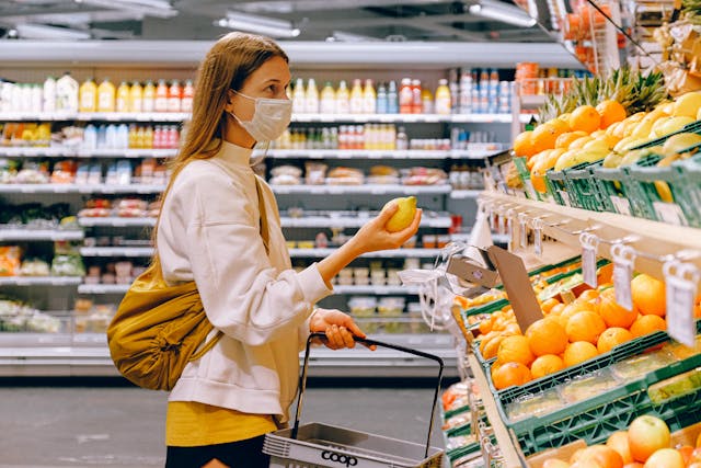 supermarket shelf price tag