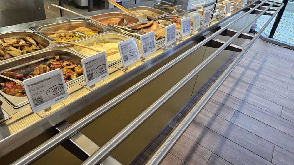 some digital food labels in buffet some digital food labels in buffet