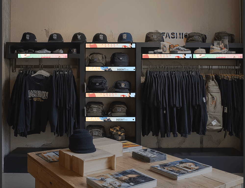 bar type lcd electronic shelf labels in fashion store bar type lcd electronic shelf labels in fashion store