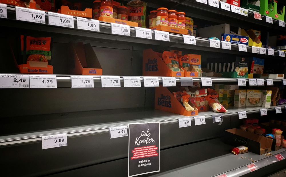 Empty shelves Empty shelves